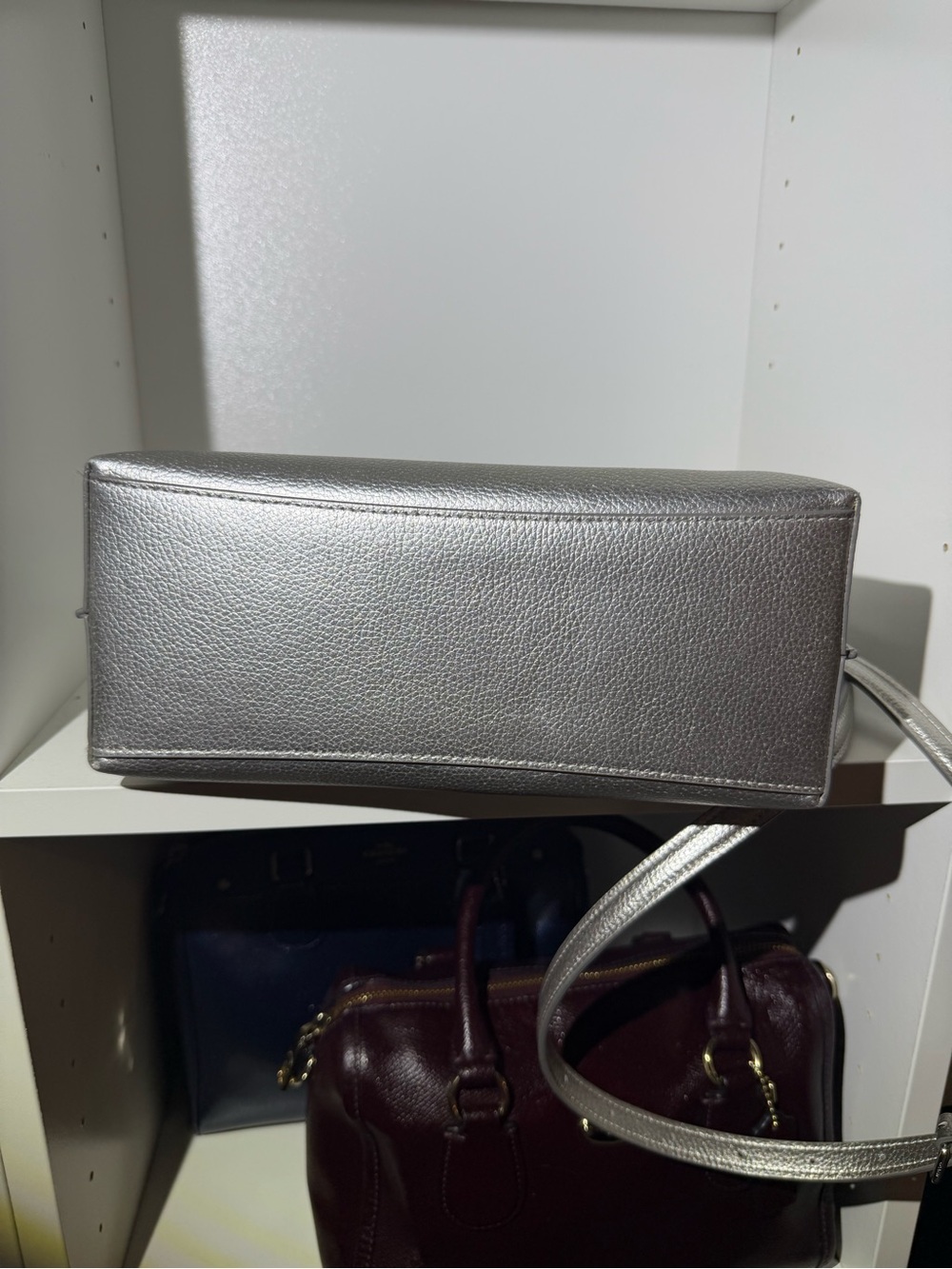 Coach Mollie Tote 25 - Metallic Silver Satchel w/ Star Charm - Picture 6 of 6